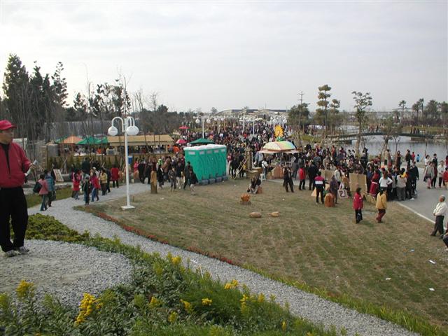 The flower show crowd